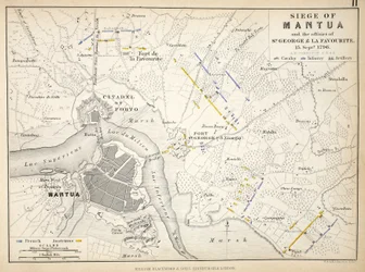 Carte du siège de Mantoue, publiée par William Blackwood and Sons, Édimbourg et Londres, 1848